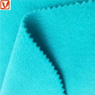 Keqiao FDY good quality cheap price one side brushed solid color polar fleece fabric